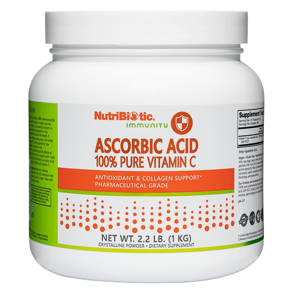 NutriBiotska askorbinska kislina Vitamin C v prahu, 2.2 Lb 