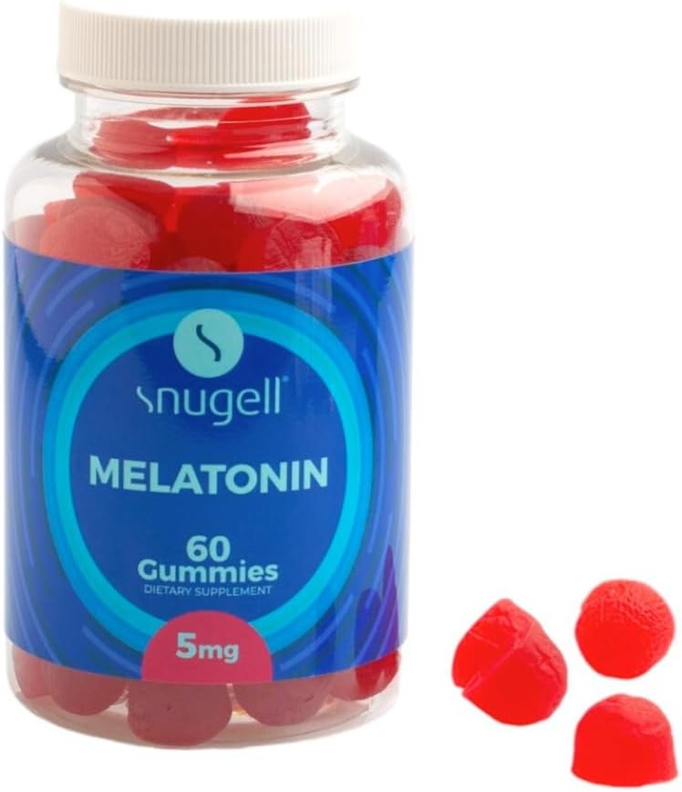 Snugell Melatonin Gummies 5 mg – 60-Count Prehranska dopolnila – Berry Mešanica Flavor za naravno podporo mirnega spanja – Vegan, nenavadno oblikovanje, ne-GMO, pektin-bazen, Gluten-free – Izdelano v ZDA (1)