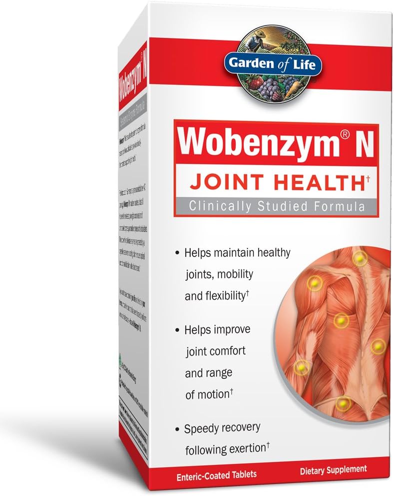Vrt življenja Skupni dodatek za moške in ženske - Wobenzym N Sistemski encimi, klinično raziskana formula za zdrave sklepe, mobilnost, prilagodljivost, okrevanje po treningu, Gluten prost, 100 tablet
