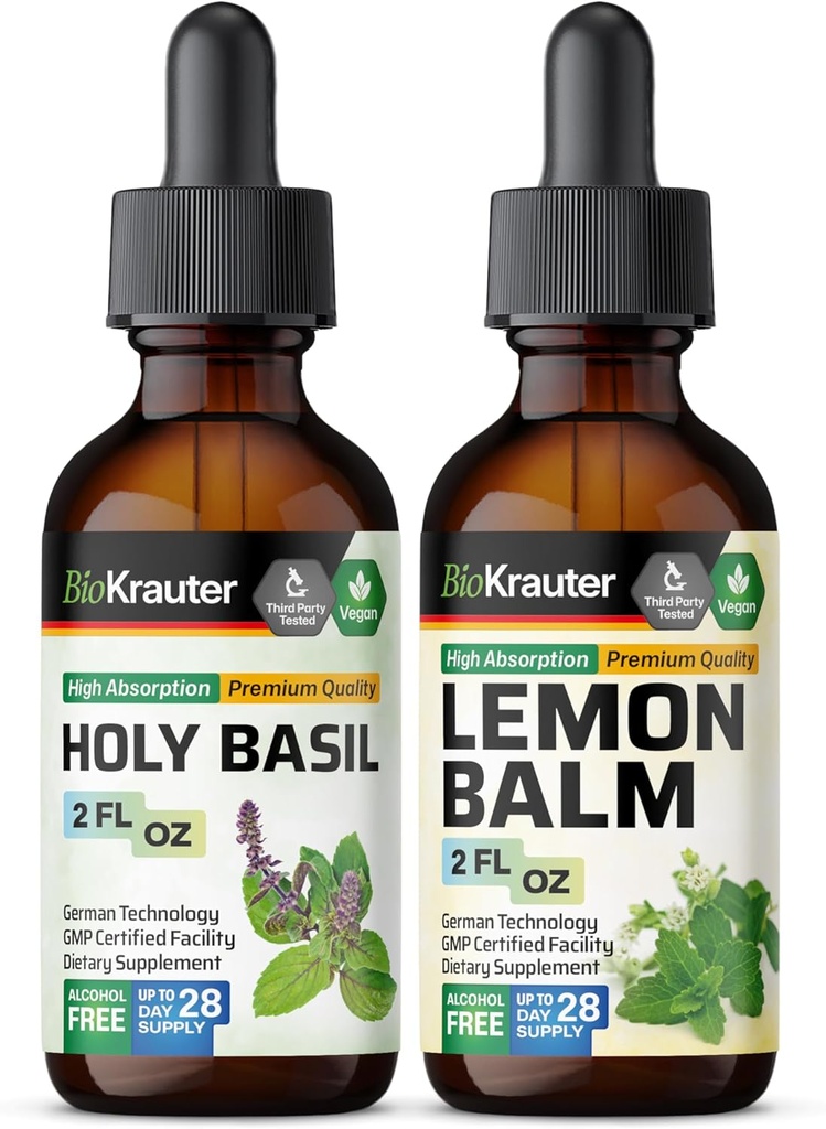 BIO KRAUTER Sveti Bazilij Tinktura 2 Fl. Oz. & Lemon Balm Tinktura 2 Fl. Oz.