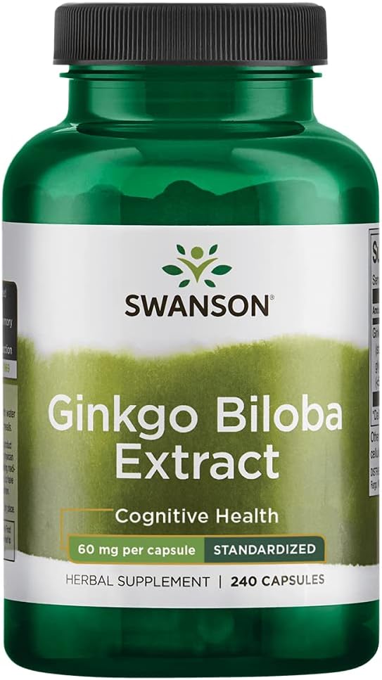 Swanson Ginkgo Biloba Extract 24% 60 Milligrams 240 Kapsula