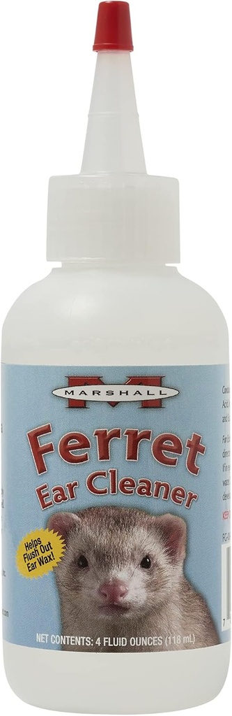 Marshall Ferret Ear Cleaning Solution – 4 oz – Nežna Formula za odstranjevanje umazanije in voska – Vsebuje evkaliptol za podporo zdravo ušesno tkivo – Ni Swabs potrebno