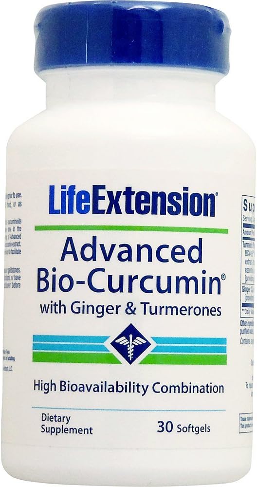 Life Extension Advanced Bio-Curcumin z Ginger & Turmerones, 30 mehkih