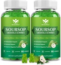 Soursop Graviola Gumies z izvlečkom Sea Moss - antioksidant, podpora celic in regeneracija, Imunska podpora, Soursop Gummy z morskim mossom, Vitamin C & cink, Jabolčna aroma - 60 Gumies( 2 paket)