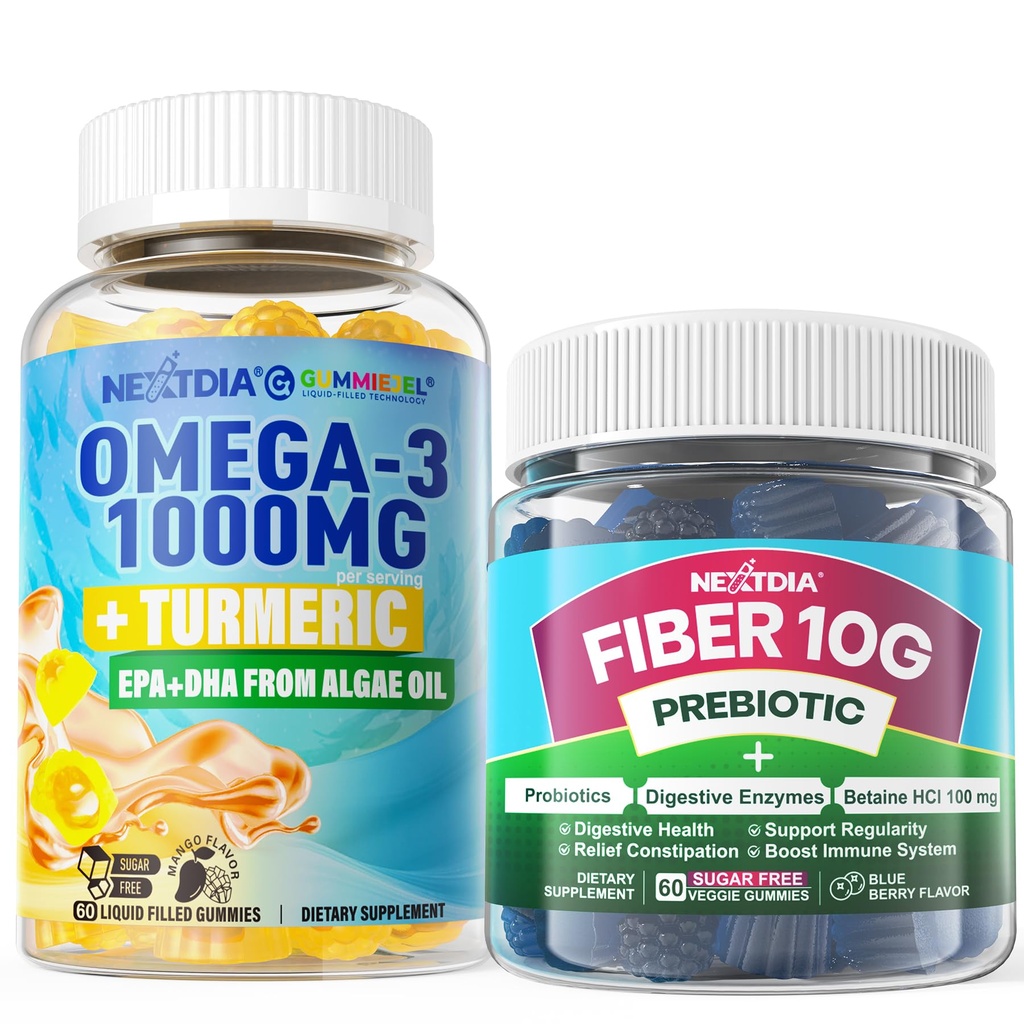 Vegan Omega-3 1000mg + Kurkuma, fiber Gumies