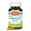 Carlson - otroški vitamin D3 Gummies, 1000 i.e. (25 μg), zdravje kosti in imunske podpore, rast in razvoj, vitamin D Gummies, D3 Gummy Vitamini, naravne sadne arome, 60 vegetarijanskih gumijev