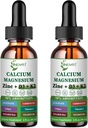 Tekoče kapljice kalcijevega magnezijevega cinka, tekoči magnezijev glicinat 500 mg kalcij 1000 mg z vitaminom D3,K2,B6,B12,Coq10,6X močnejši od kapsul (2 pakiranji)
