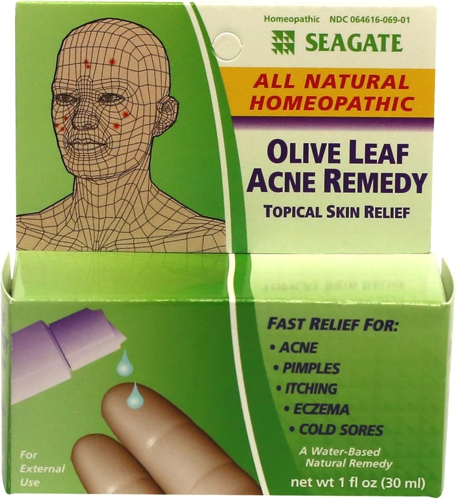 Seagate Izdelki Homeopatska Olive Leaf Natural Acne Remedy (Pack of 2) 1 Ounce