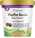NaturVet VitaPet Senior Daily Vitamins Plus Glukozamin za pse, 60 ct Soft Chews, Izdelano v ZDA z globalno izvornih sestavin