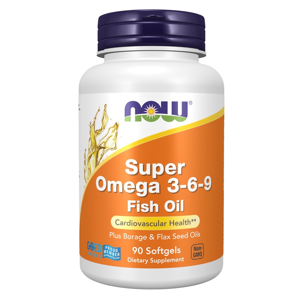 Zdaj dopolnila, Super Omega 3-6-9 1200 mg z mešanico rib, Borage in Lanovih semen, 90 Softgels