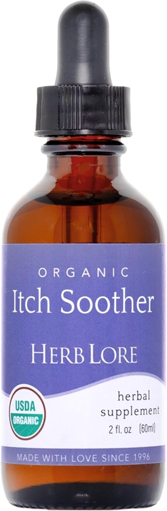 Herb Lore Organic Srbečica Soother Tinkture - Soothes Srbečica Nosečnost Koža in izpuščaj, Tekoči Mlečni osat, Dandelion & Rumena Dock Jetra Podpora kapljice (2 fl oz)