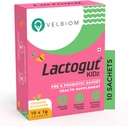 Laktogut Kidz probiotiki Prašek za otroke Enostavno za uživanje Probiotiki za otroke Gut zdravje, splošno Wellness in Immunity Vegan klinično dokazano - 1Gx10 vrečke (oranžna aroma)
