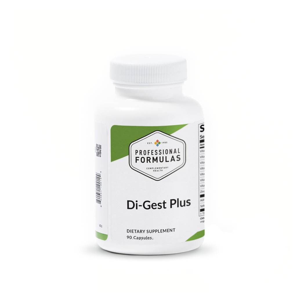 Profesionalne formule Di-Gest Plus - Betain, L-glutaminska kislina, Pankreatin, Papain in Pepsin za zdravo prebavo, Absorpcijo hranilnih snovi in Gut Lining - hipoalergeni, brez glutena, 90 kapsul