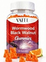 Black Walnut Wormwood Gummies - Zeliščni dodatek z Artemisia Annua Herb & Juglans nigra Hull za prebavne Wellness & naravno čiščenje telesa, Non-GMO & Gluten brezplačno dodatki - 60 Gummy žvečilni