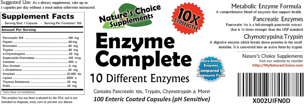 Encime Kompletni s Chymotrypsin, Tripsin in več