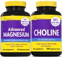 InnovixLabs Choline & Magnezij Bundle Choline Bitartrate 550mg (100 kapsul) Napredno Magnezij (150 kapsul). Podpira spomin, razpoloženje, zdravje možganov in krepitev kognitivne.*