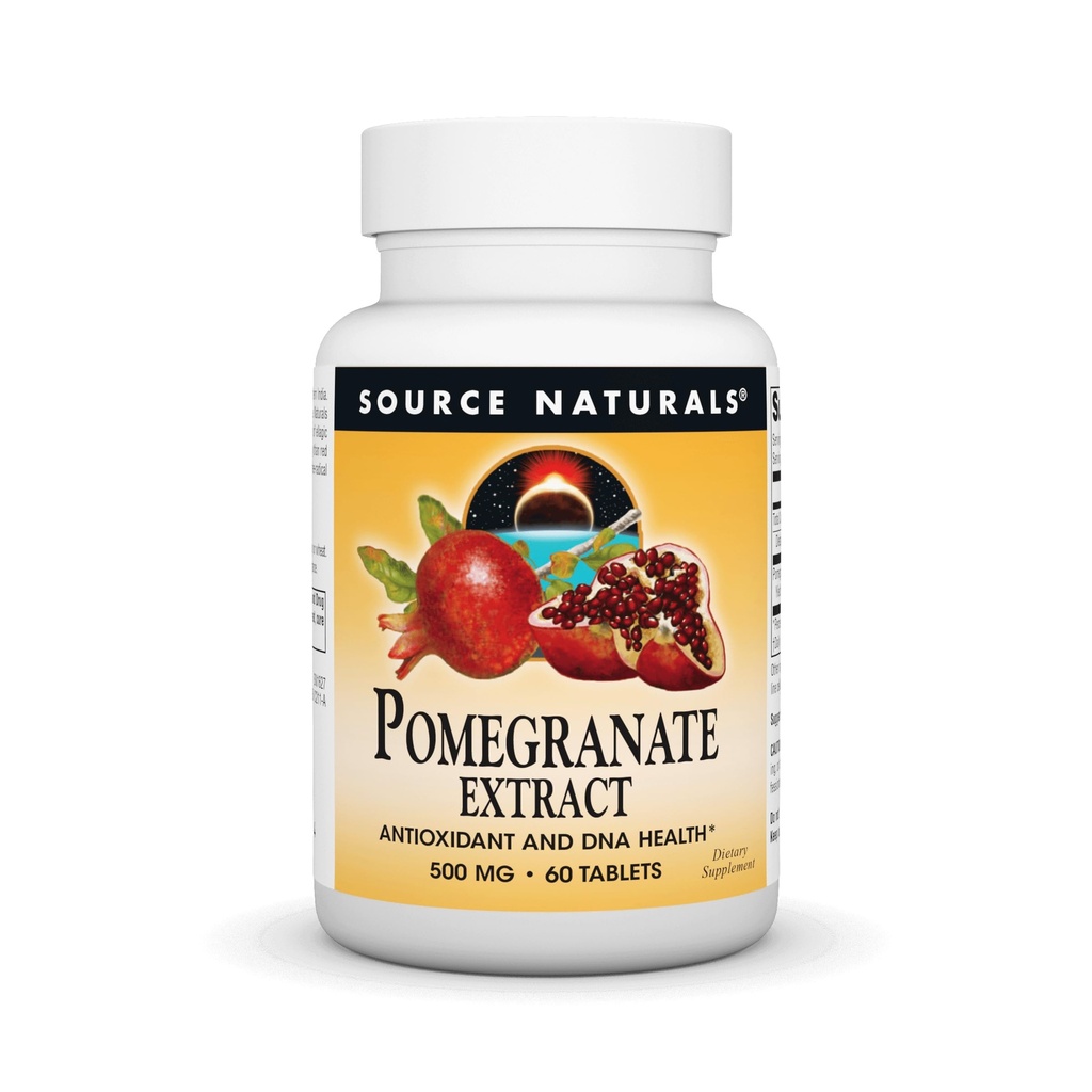 Vir Naturals Granatni ekstrakt 500mg Popolno polno sadje Ellagična kislina Antioksidant & Dodane vlaknine - 60 tablet