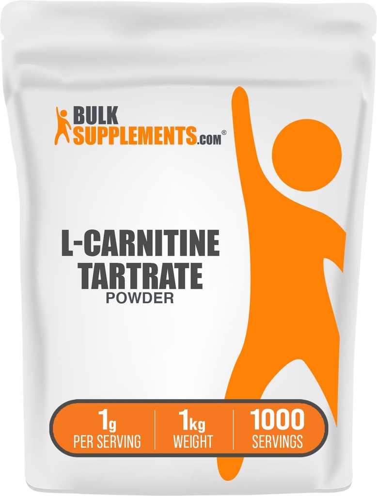 BulkSupplements.com L-karnitin tartrat v prahu - aminokislina v prahu, karnitin dodatek - nearomatiziran & gluten brezplačno, 1 g na serviranje, 1 kg (2,2 lbs) (Pack of 1)