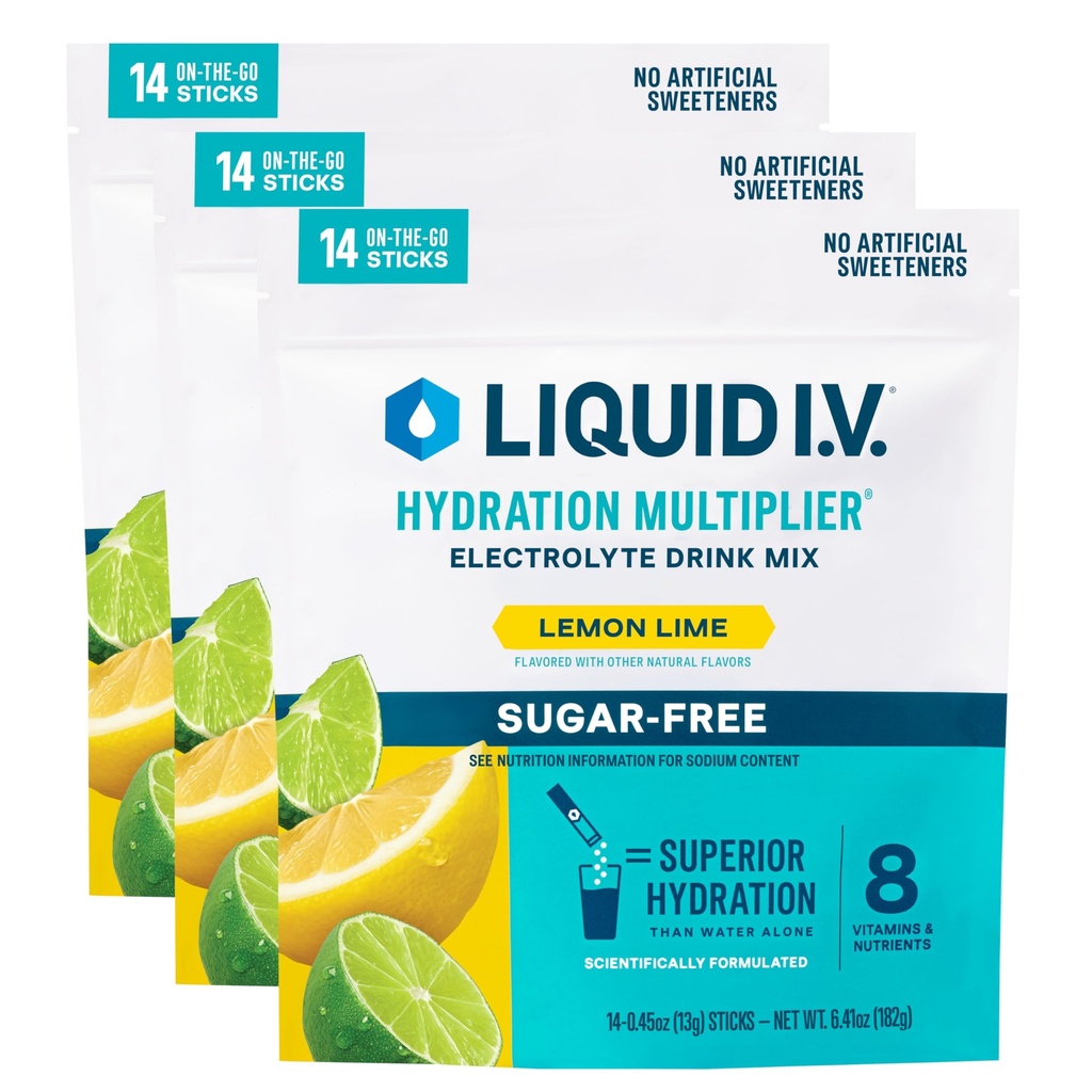 Tekoči I.V.® Hidracija Multiplier® Brez sladkorja - limona Limona - Hidracija Powder Packets 