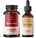 HERBAMAMA pesa koren in mačji kremplji - paket 21:1 koncentrat pesa koren in mačji kremplji Tinktura 2 fl oz - Vegan, non-GMO, sladkor in alkohol brez - 2 paket