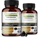 Premium himalajski Shilajit kapsule iz Potent Shilajit Bogata v sledovih Mineralna & Fulvic kislina Visoka nadmorska višina Sourcing. Tradicionalno ekstrahirano vse naravno brez GMO brez stearate brez riževe moke (paket z 2)