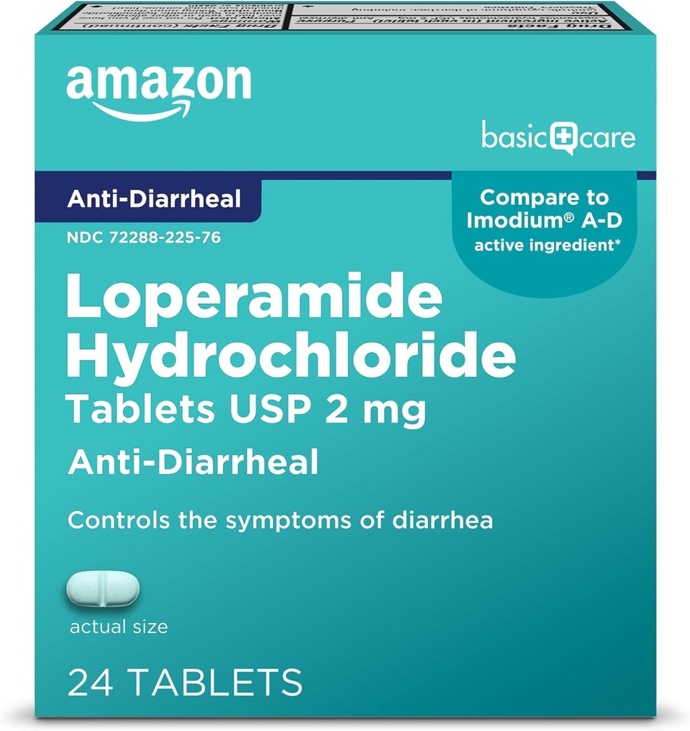 Loperamid hidroklorid tablete osnovne nege, 2 mg, antidiareja, 24 (paket 1) (pakete se lahko razlikujejo)