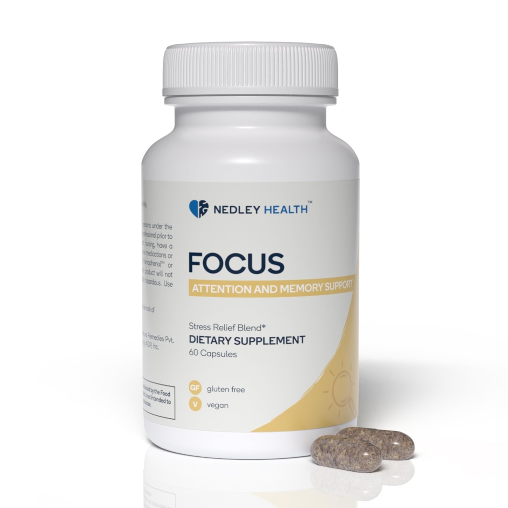 Focus - Premium Kognitivne dopolnilo za izboljšanje z naravnimi nootropiki - Memofenol, Bacopa, & DMAE - 60 Veggie kapsule (Focus)