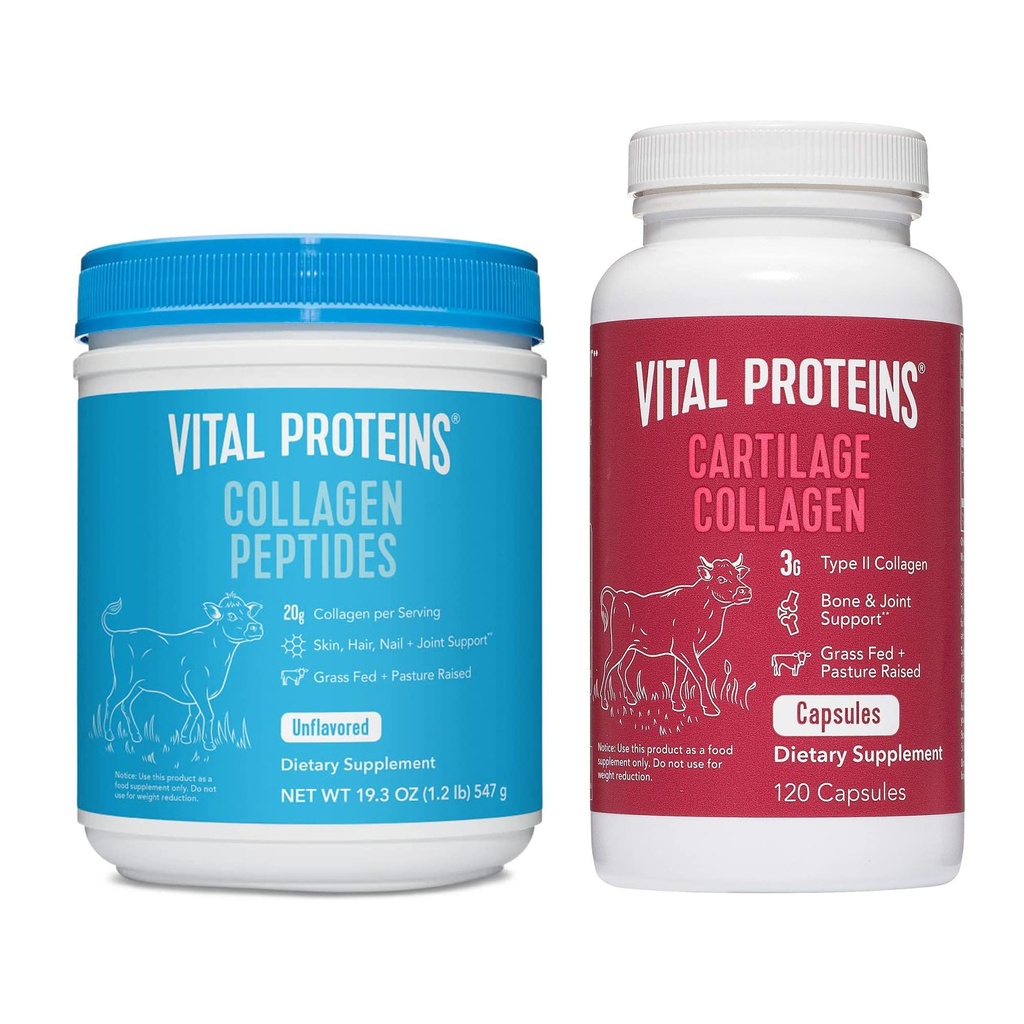 Vitalni proteini kolagen peptidi v prahu 19.3oz+ Kolagenske tablete, tip II