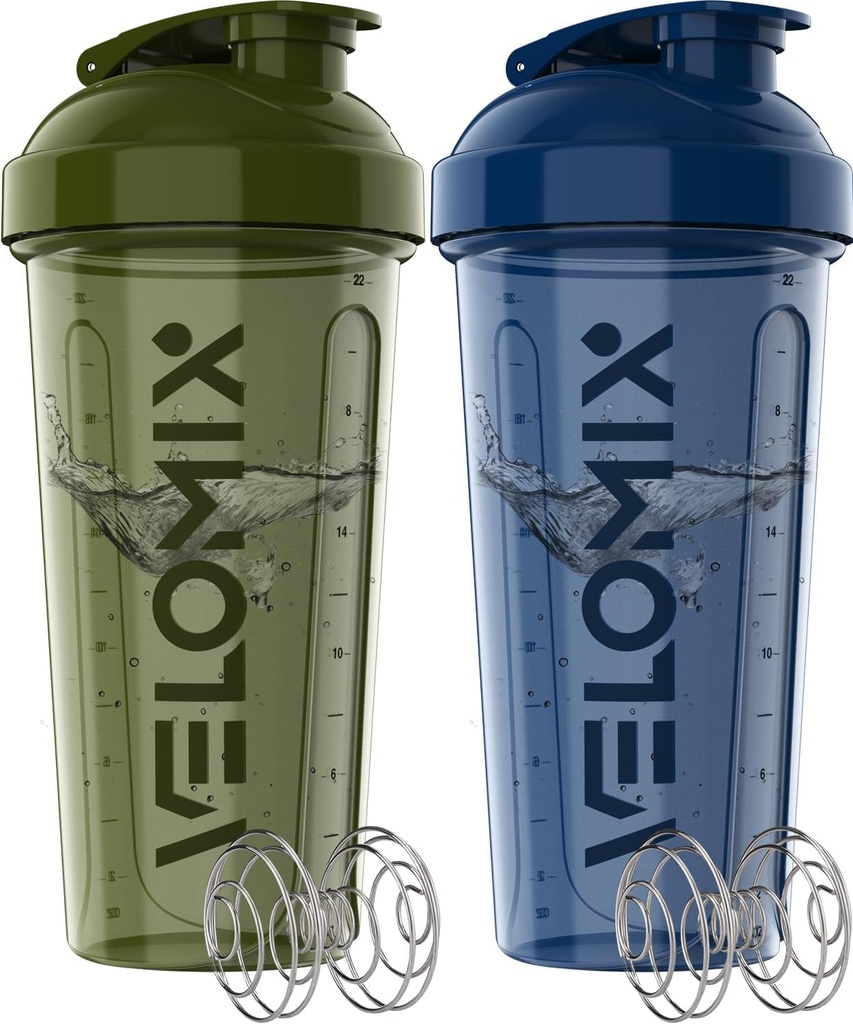 VELOMIX - 2 Pakiranje - 28 z Beljakovinski stresalnik Plastenke za mešanice beljakovin - 2x Žica Whisk 