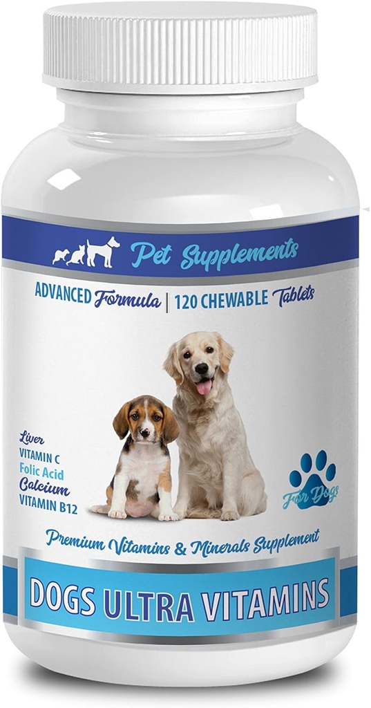 Dog Energy Booster - Ultra Vitamini za pse - Chews - Močna formula - Mineralni kompleks - Kalcij za pse - 90 Zdravljenja (1 steklenica)