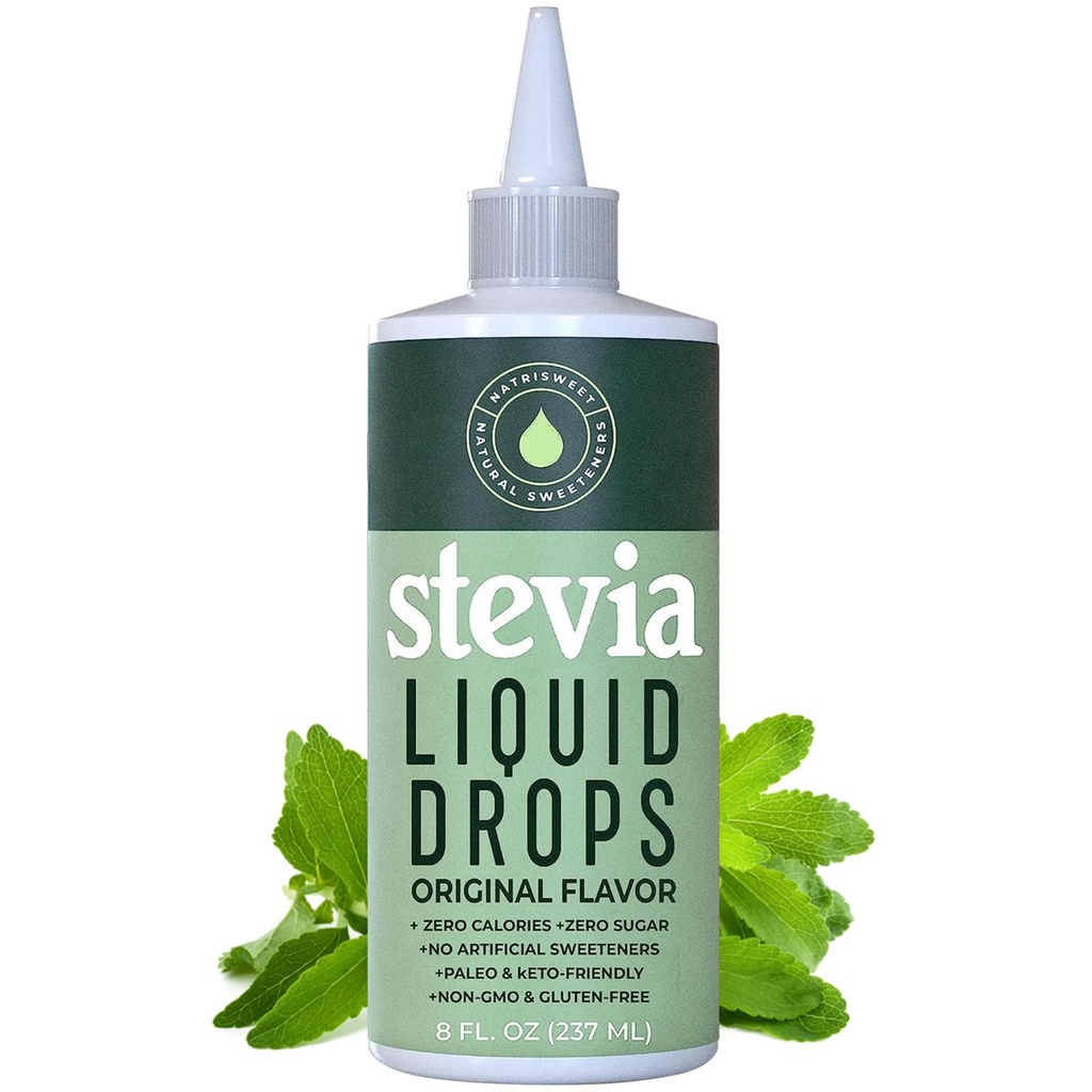 Stevia Tekoče kapljice, 8 Fl oz, 1823 Serving, Čiste koncentrirane kapljice z nič kalorij in nič ogljikovih hidratov, Okusni sladkor substitut Super za Keto & Paleo diet, z Natrisladko