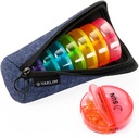 Organizator potovalne tablete 2 krat na dan, AM/PM tabletke kontejnerji 7 dan Ultralight prenosljiv Canvas vrečka potovalne tablete tablete primeru tabletke za medicino, vitamini, ribje olje, dodatki (Denim)