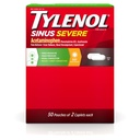 Tylenol Sinus Hude dnevne kapele z acetataminofen 325mg, Guaifensin 200mg & Phylephrine HCl 5mg, Neumiljive bolečine Reliever, Pričakovano & Nasal Decongestiv, 50 Potovalnih paketov po 2 ct