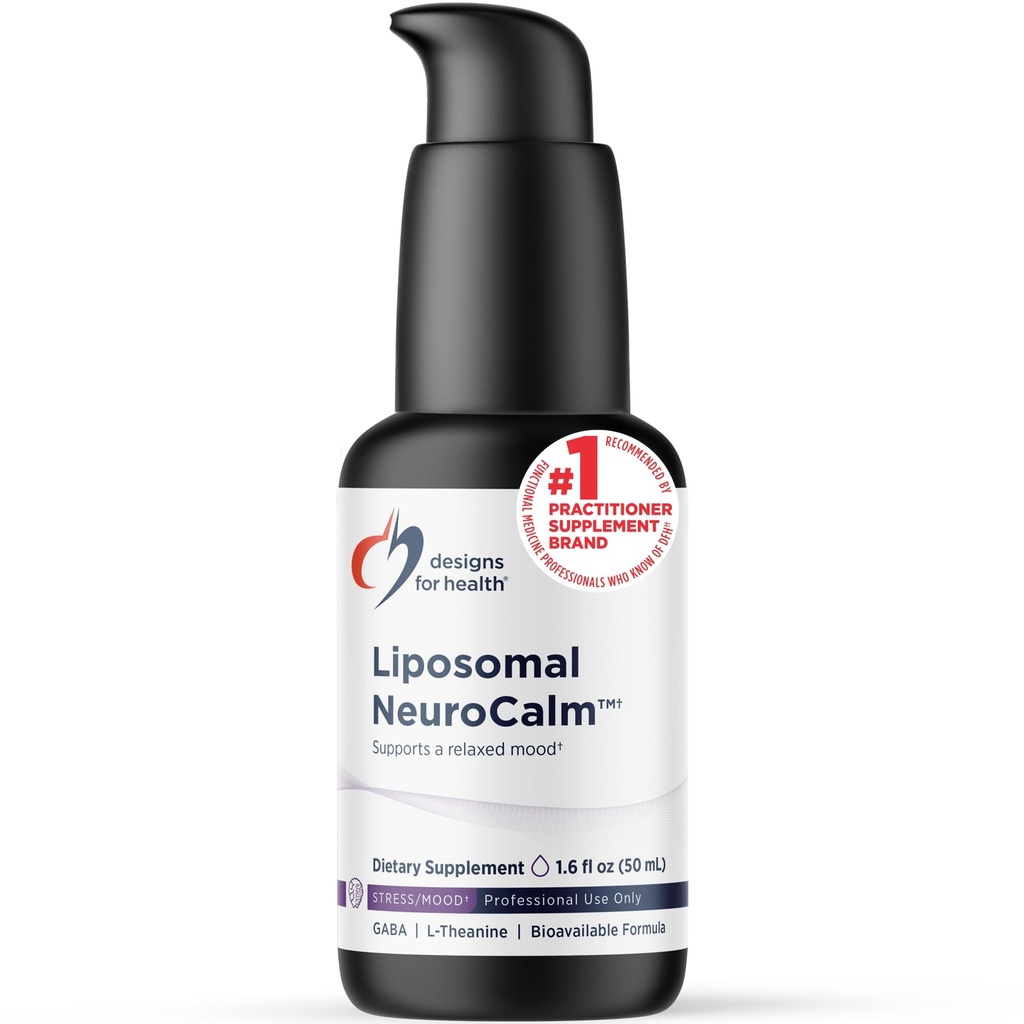Designs for Health Liposomal NeuroCalm - Liquid GABA + L-Theanine to support Calm + Health Stress Response (25 strežb / 1,7oz)