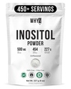 Myo-Inositol Powder 8oz, Natural Myo Inositol Dodatek za podporo jajčniku, plodnost in hormonsko ravnovesje, Pure Inositol Powder, Myo-Inositol Dodatek za energijo, zdravje možganov, 454 Servisi