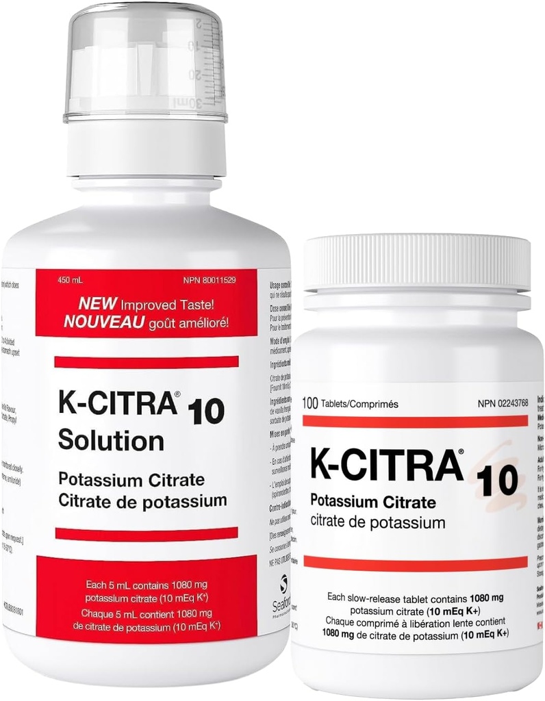 100 tablet – dodatek kalijevega citrata – učinkovita terapija z alkalijem in preprost režim odmerjanja – najboljše za zmanjšanje kalija in ledvičnih kamnov – vsebuje 1080 mg kalijevega citrata na tableto