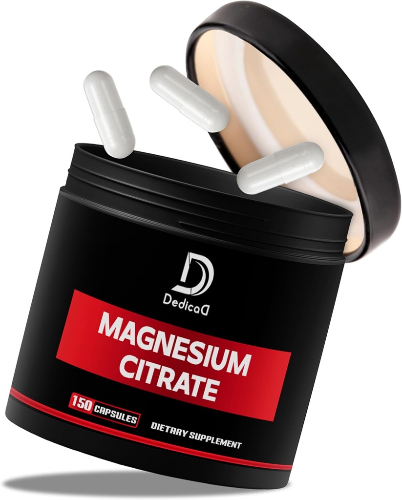 Magnezijev Citrat 500 mg Kapsule (Citrato de Magnesio) - Čisti magnezijev dodatek za podporo Prebavni sistem, Muscle Mass & Energy Production - 150 Kapsule za 5-mesečno oskrbo