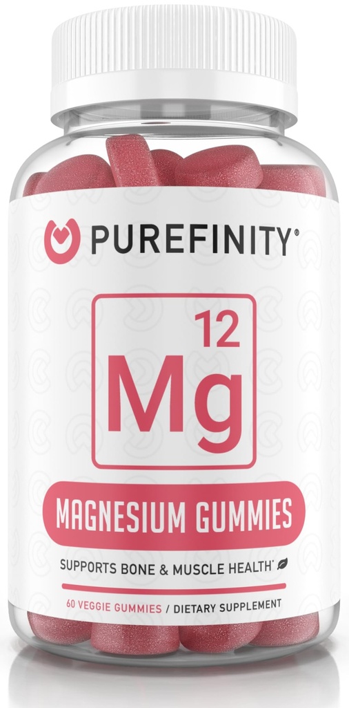 Magnezijev citrat Gumies 600 mg za odrasle – visoka absorpcijska dopolnila za krče, regeneracijo mišic, spanje, kosti in energetsko podporo – ne-GMO, brez alergenov – 60 Veganskih gumijev