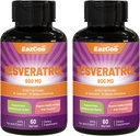 Resveratrol 600 mg, Trans-resveratrol dodatek, podpora za zdravljenje z antioksidanti - 120 kapsul