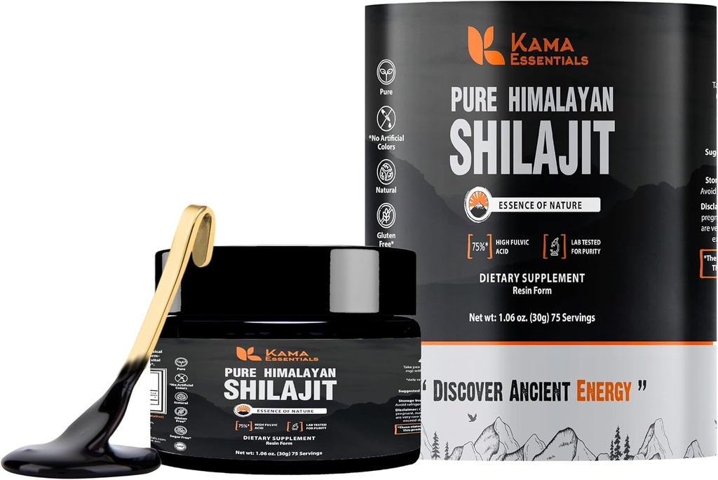 Himalajski Shilajit Resin – 75% Fulvic Acid, 85+ Minerals – Gold Grade Ayurvedic Supplement for Energy, Jakost & Wellness – Lab-Tested – 30g Shilajit za moške in ženske