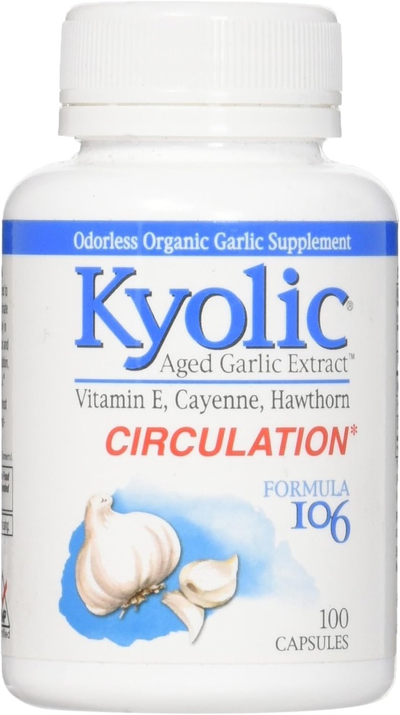 Kyolic Aged Česen Extract Zdravje srce Formula 106 - 100 Kapsula