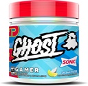 GHOST Gamer: Energy and Focus Support Formula - 40 Servings, Sonic Ocean Water - Nootropics & Natural Caffeine za pozornost, Natančnost in odziv čas - Vegan, Gluten-free