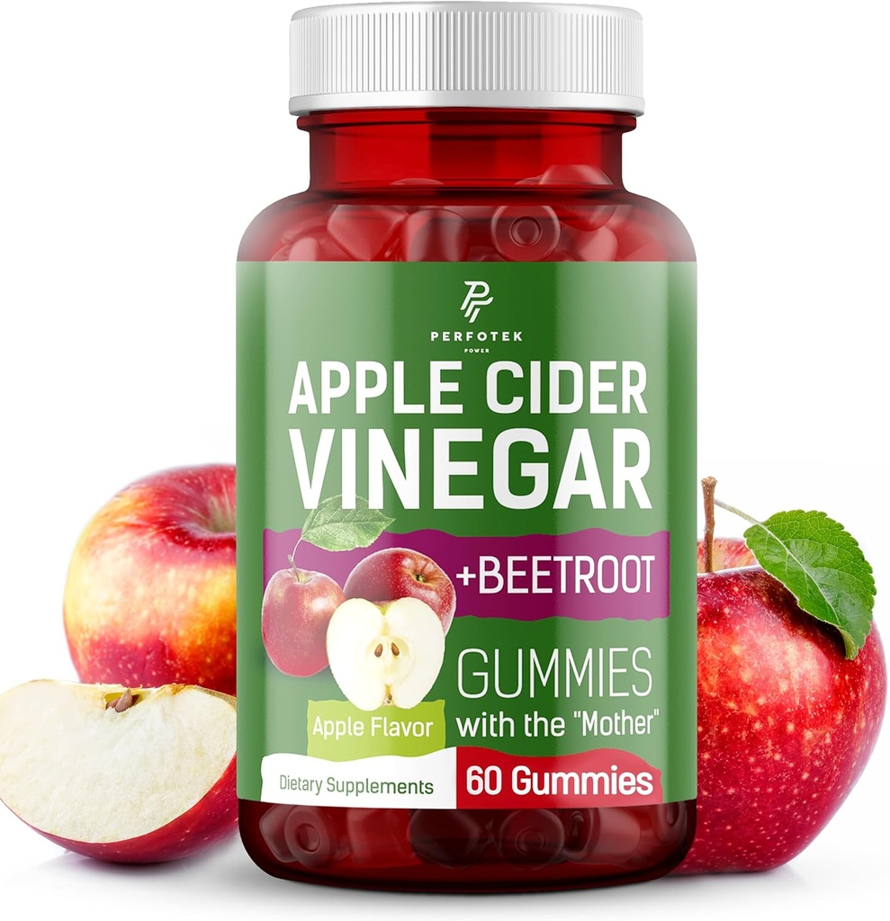 Jabolčni kis - Naravni okus Apple - Zdravi Keto Gummies - Ne GSO, Vegan, Gluten brezplačno - Jabolčni cider Gummies (60 kosov)