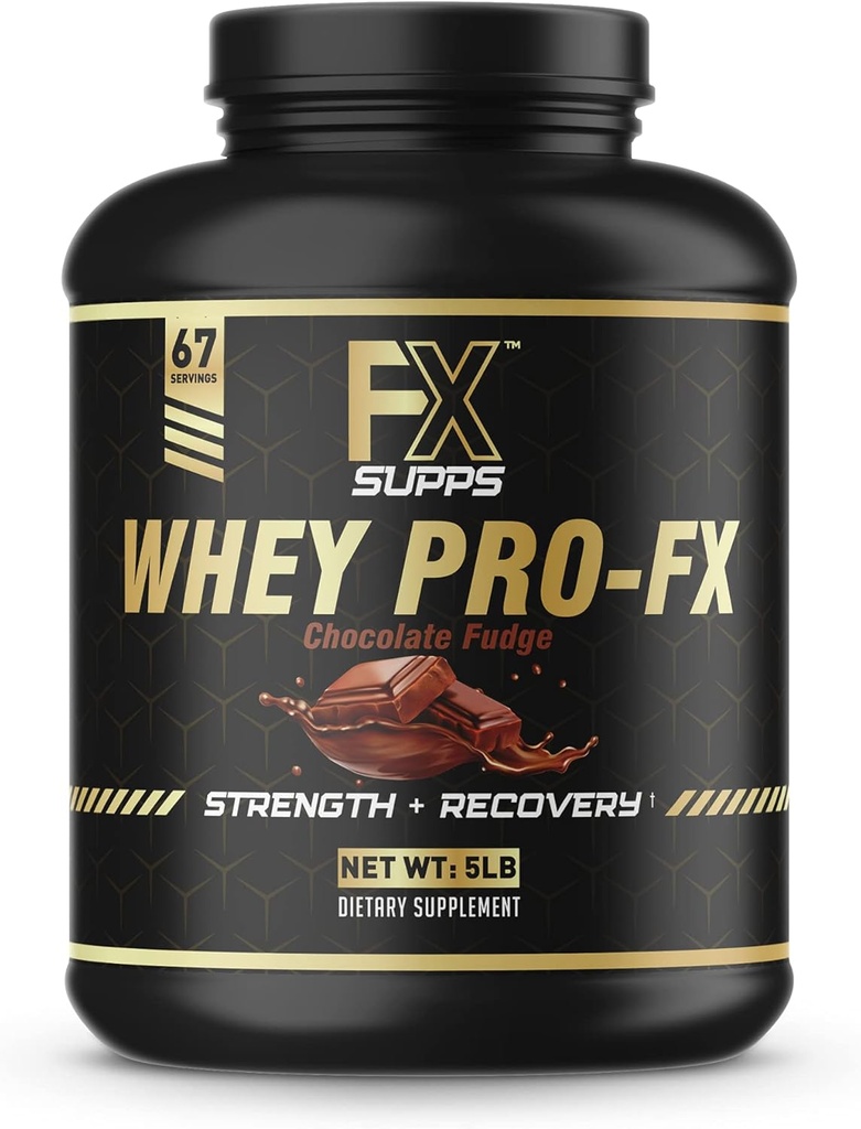 FXSUPPS Whey Pro-FX Protein Powder (Chocolate) Idealno post Wordout recovery dodatek z naravno Occurring BCAA za moške in ženske, Podpira okrevanje mišic in moč, 5.0 Pound