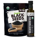 RAWYA črna semena + črno seme olje - USDA Organic Certified, hladno stiskano, Nigella Sativa, Cumin Seme olje, Kalonji, Premium kakovost, visoko Thymokinon, Pure & Natural, 8,4 Oz + 16 Oz semena