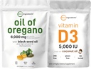 Mikro sestavine Olje origano softgels 6.000mg na serviranje in vitamin D3 5.000 i.e. paket paketa 