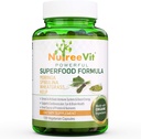 NutreeVit 100% Organic Powerful Superfood Formula - Imunski sistem Booster Energy Pills z Moringa, Spirulina, Wheatgrass, in Kelp - 90 Count Steklenica