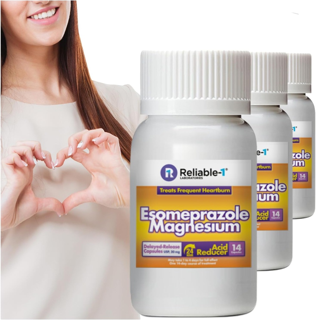 Zanesljivi-1 laboratoriji Esomeprazol Magnezij zapozneli - sprostitev kapsule USP 42 Count, 20Mg Najboljši reduktor kislin (3 steklenice, 14 Count/ea)