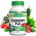 Botanična izbira Cranberry Plus Skupna podpora uriniranju - Zdravje sečilnega traktata za ženske in moške s koncentratom brusnic, Uva Ursi, Buchu, Calcium - 60 tablet