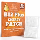 B12 Plus energijski obliži - Metilkobalamin B12-30-dnevna dobava za povečanje energije, izboljšana stamina in hitro okrevanje - B12 za dnevno vitalnost